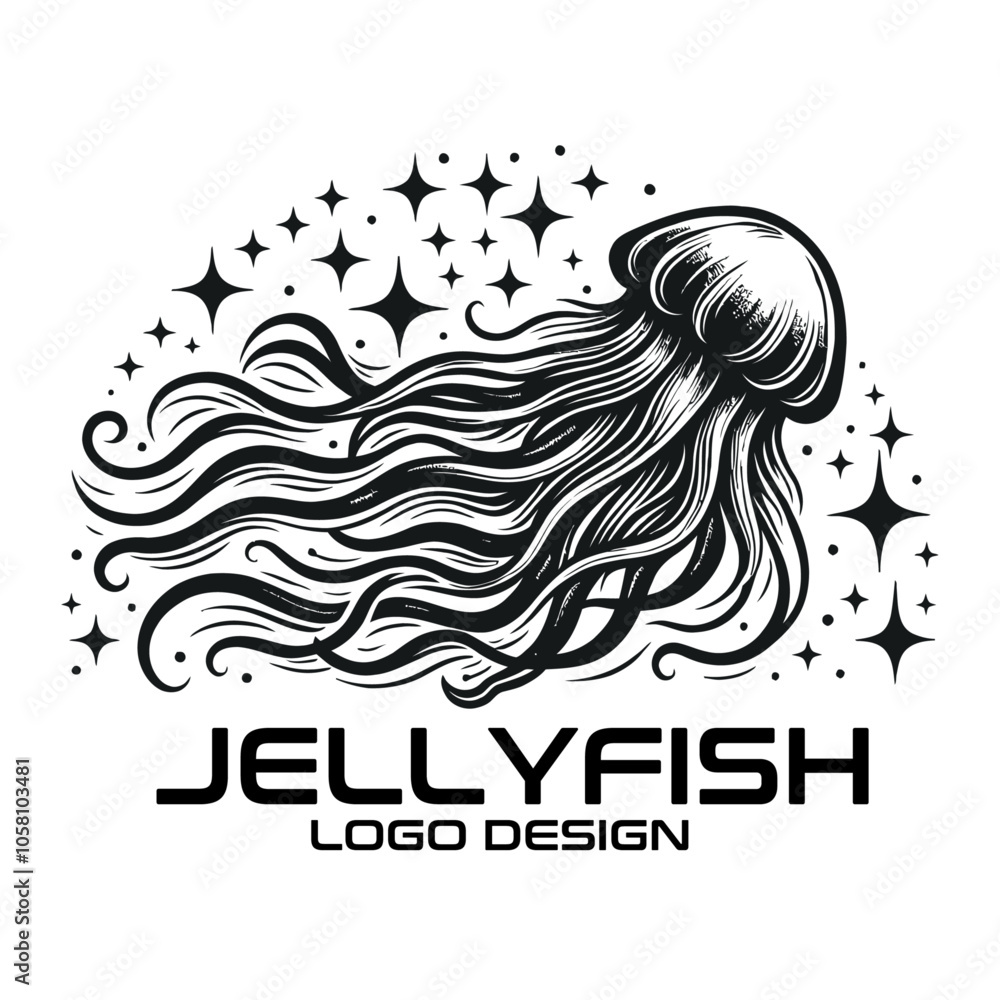 Jellyfish Vector Logo Design Jellyfish Vector Logo Design