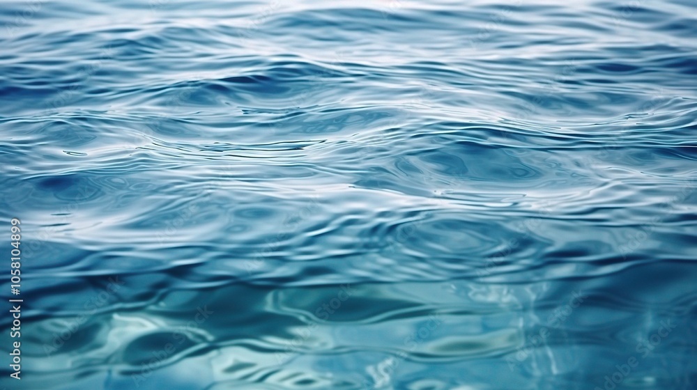 Serene Blue Water Surface with Gentle Waves Serene Blue Water Surface with Gentle Waves