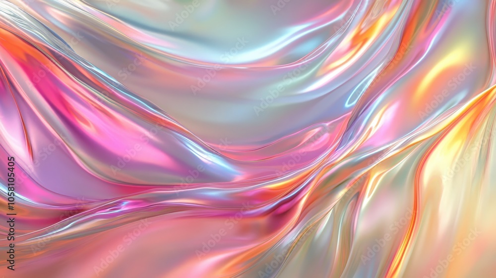 Abstract Iridescent Liquid Background with Pink, Orange, and Blue Swirls. Abstract Iridescent Liquid Background with Pink, Orange, and Blue Swirls.