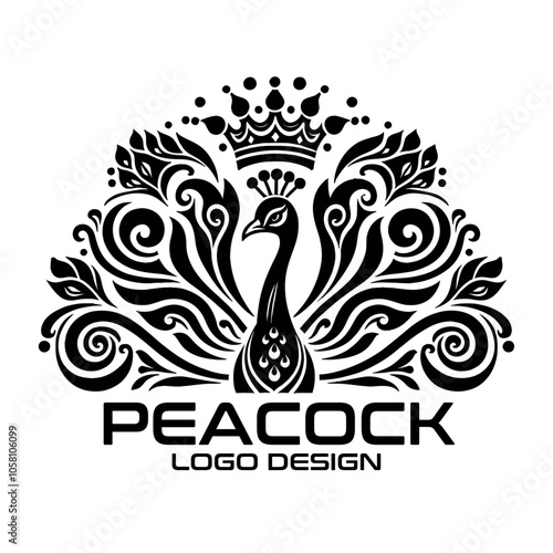 Peacock Vector Logo Design photo