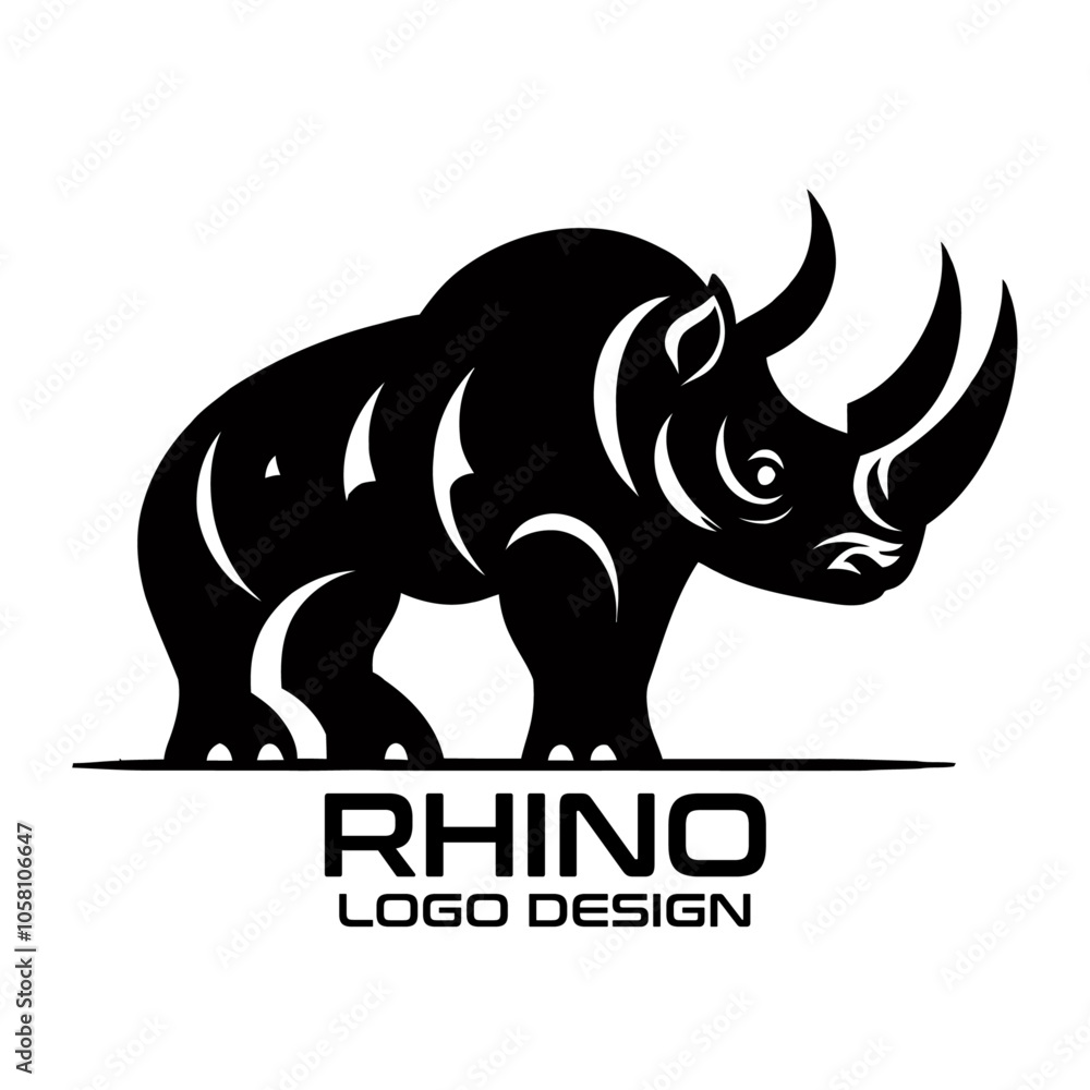 Fototapeta premium Rhinoceros Vector Logo Design