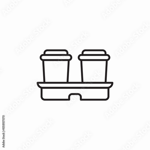 double take away cup holder icon sign vector