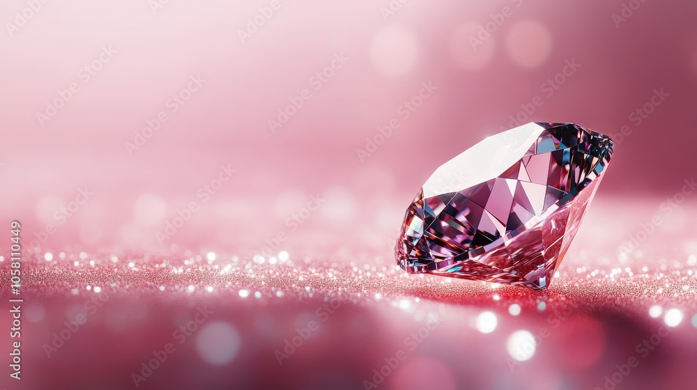 Beautiful pink diamond on sparkling background, showcasing elegance and luxury. Beautiful pink diamond on sparkling background, showcasing elegance and luxury.