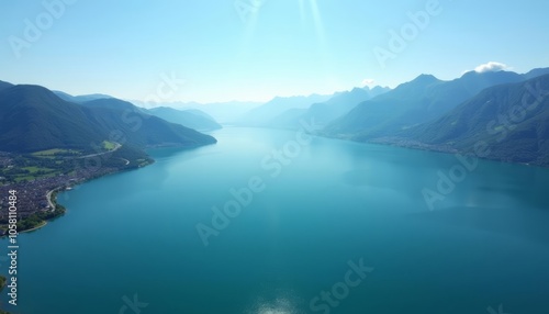  Enchanting mountain lake under a clear sky