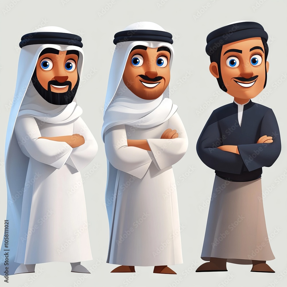 Arabic men character design  