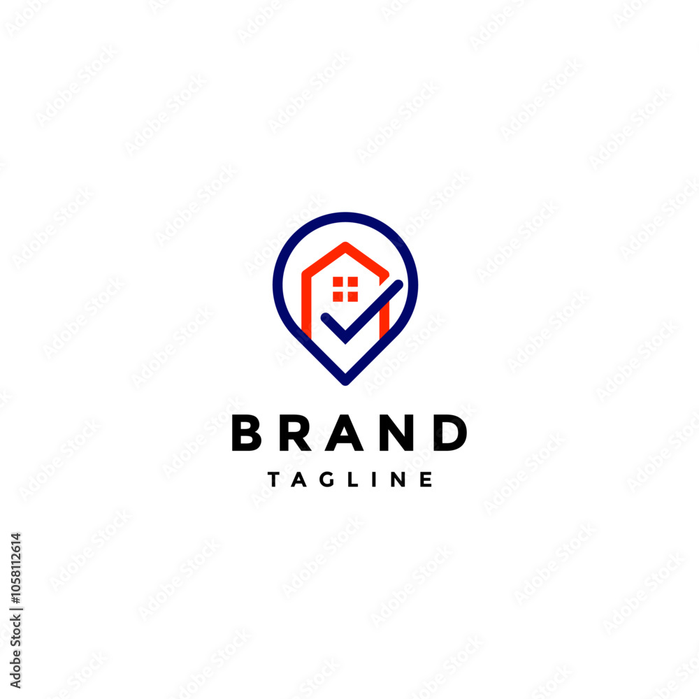 Simple Pin House Check Line Logo Design. Line Home Checking Pin Logo Design. Simple Pin House Check Line Logo Design. Line Home Checking Pin Logo Design.