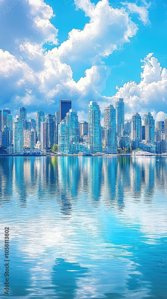 Captivating Coastal City Skyline View Captivating Coastal City Skyline View