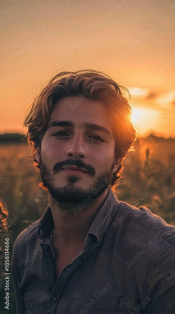 Serene Sunset Over Peaceful Countryside Serene Sunset Over Peaceful Countryside