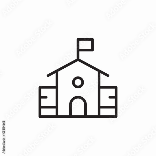 school building icon sign vector