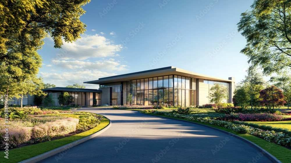 Modern Luxury Home Exterior in 3D Illustration Modern Luxury Home Exterior in 3D Illustration