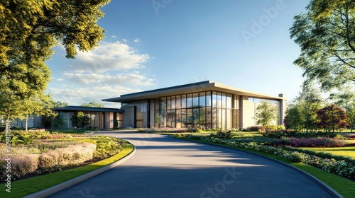 Modern Luxury Home Exterior in 3D Illustration