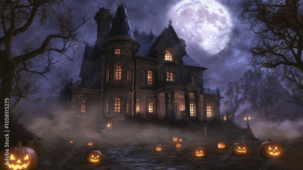 Haunted Mansion Under a Full Moon Haunted Mansion Under a Full Moon
