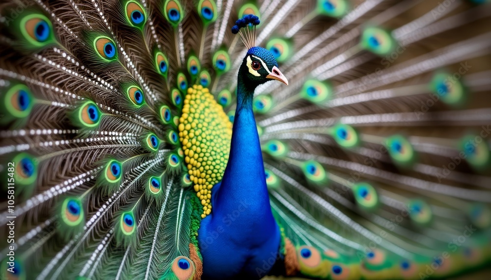 Obraz premium Vibrant Peacock in Full Display