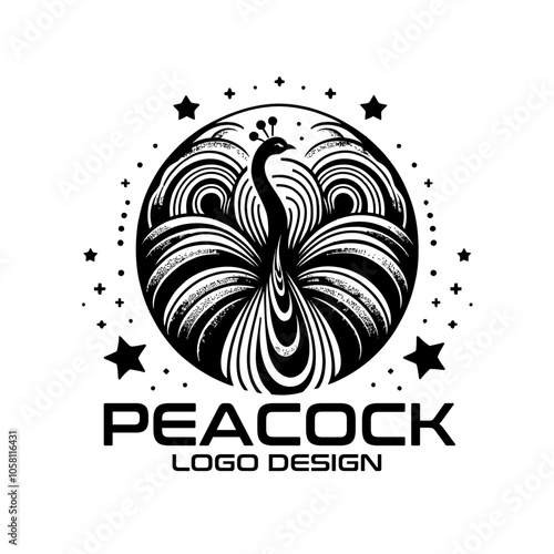 Peacock Vector Logo Design photo