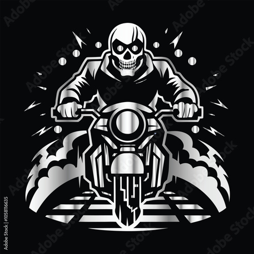 Ghost Riders Club: Classic Skull Biker for Bold Spirits.

