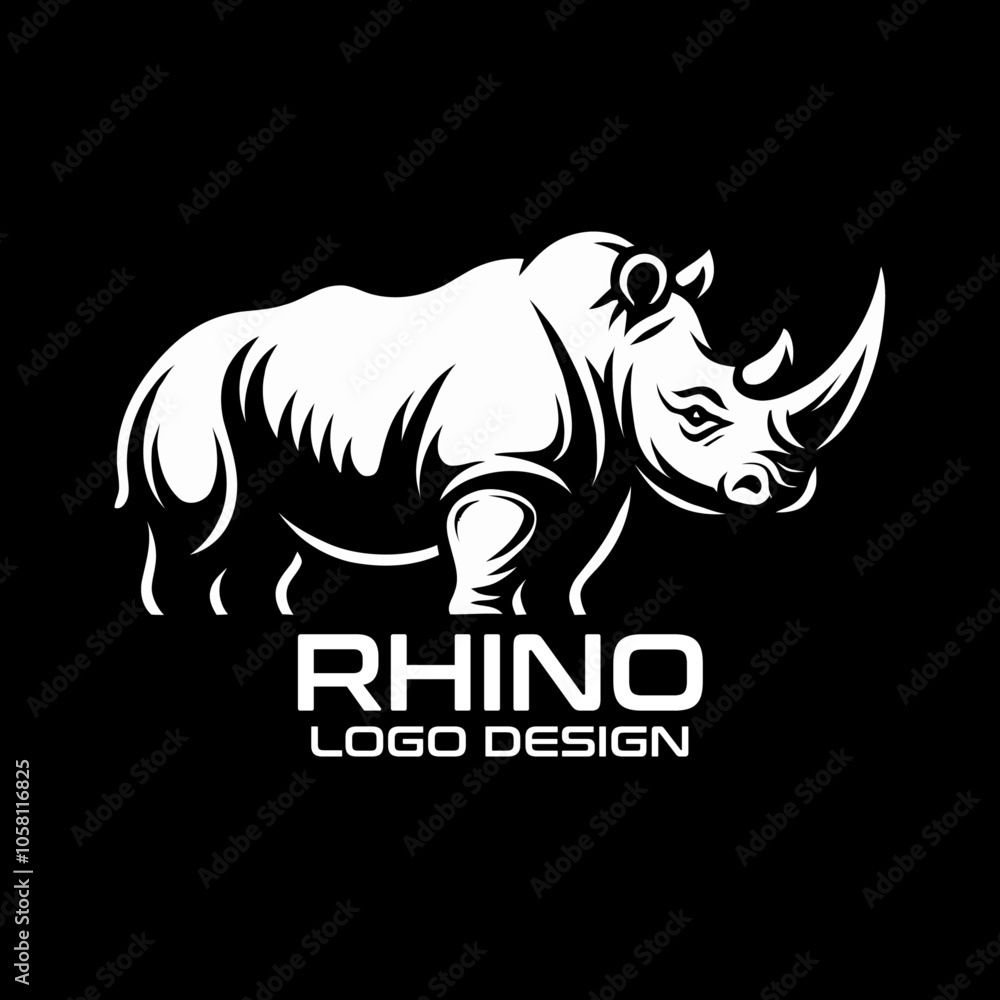 Obraz premium Rhinoceros Vector Logo Design