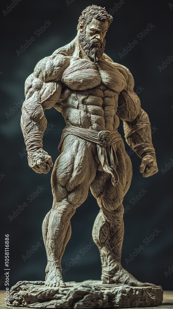 Detailed Statue of Hercules in Captivating View Detailed Statue of Hercules in Captivating View