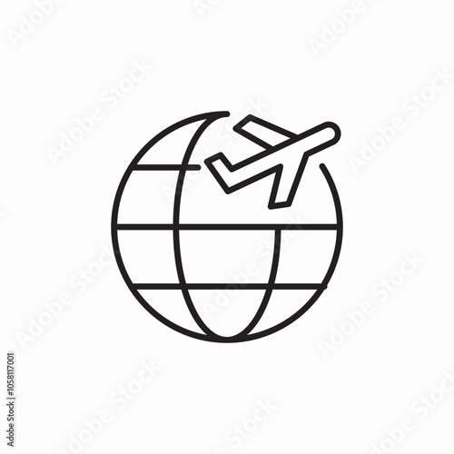 world wide flight icon sign vector