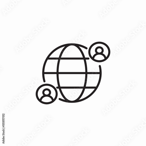 world wide users connection icon sign vector