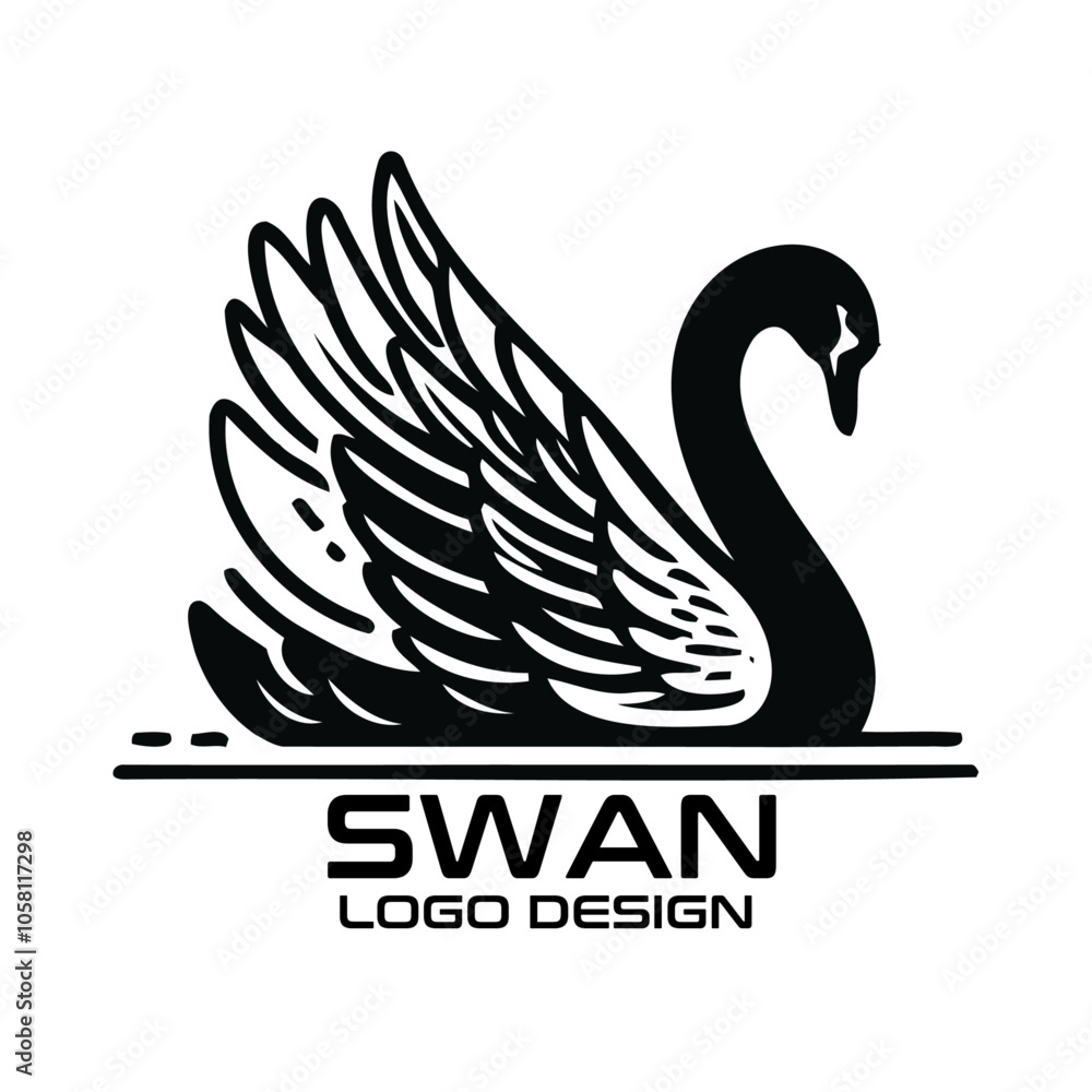 Obraz premium Swan Vector Logo Design