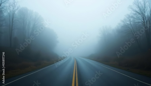  Ethereal highway through the misty forest