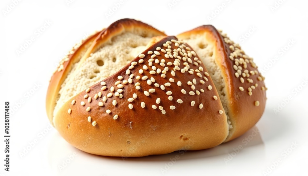 Deliciously toasted sesame seed bun ready for a hearty meal Deliciously toasted sesame seed bun ready for a hearty meal