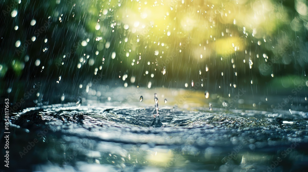 Captivating View of Collected Rainwater Drops Captivating View of Collected Rainwater Drops