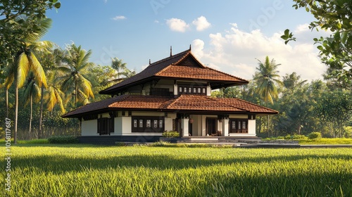 Traditional Indian Villa in Lush Greenery