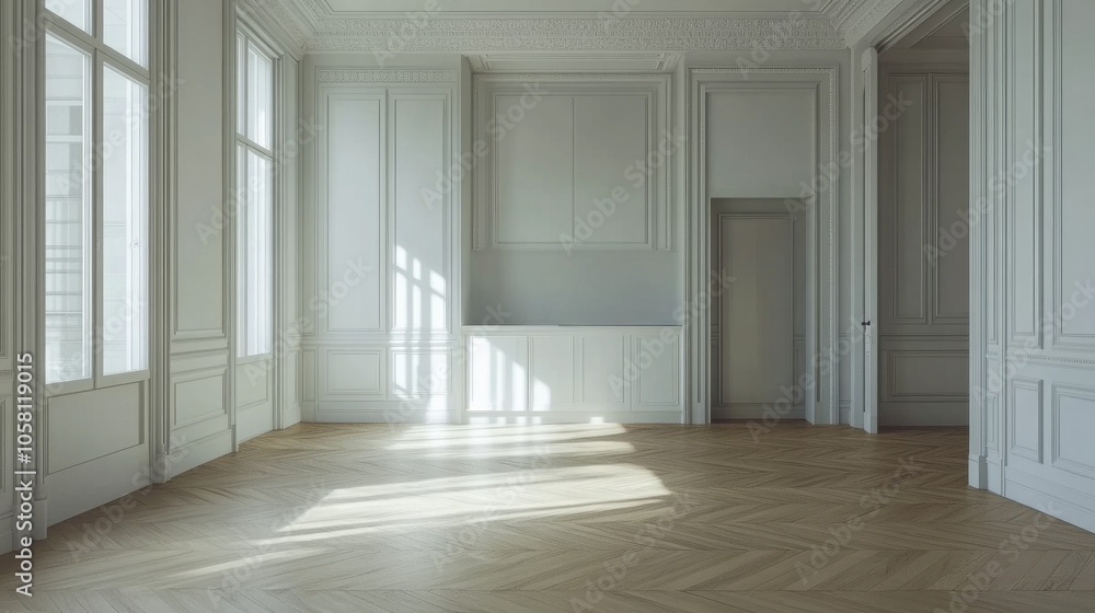 Obraz premium Bright and Elegant Empty Kitchen Corner in Chic Room