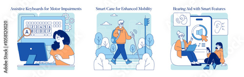 Adaptive Technology. Flat Vector Illustration