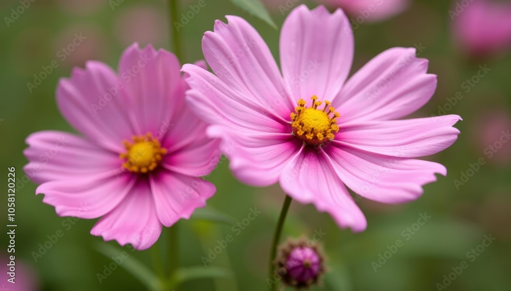 Blooming in harmony A closeup of two pink flowers Blooming in harmony A closeup of two pink flowers