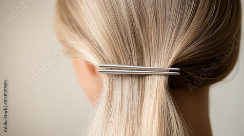 Elegant Hair Styling with Simple Hairpin Accessory