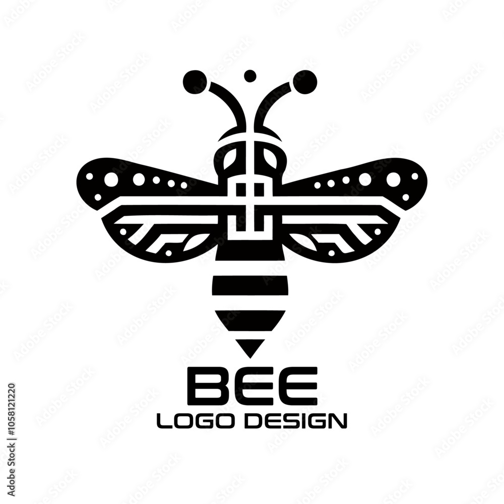 Bee Vector Logo Design Bee Vector Logo Design