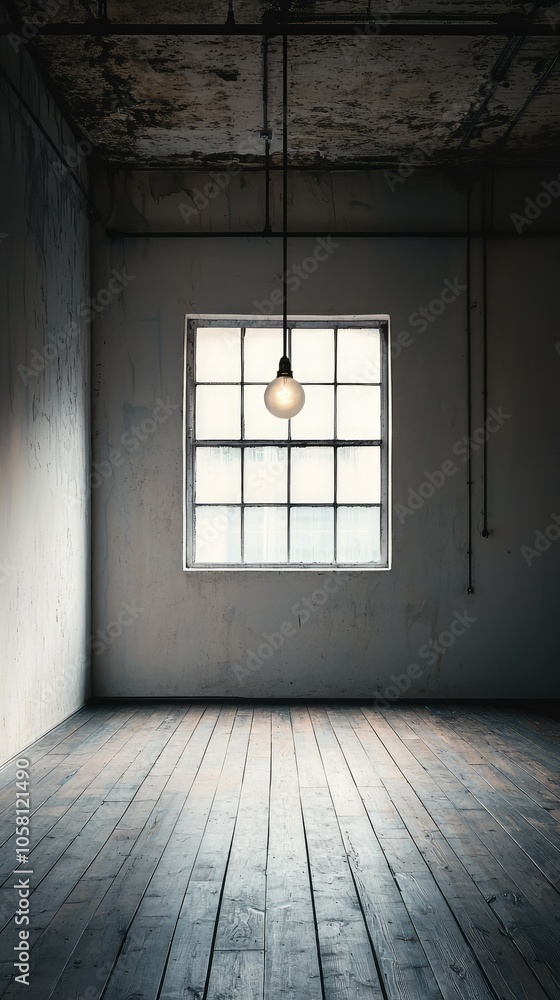 Dramatic Empty Room with Single Light Source Dramatic Empty Room with Single Light Source
