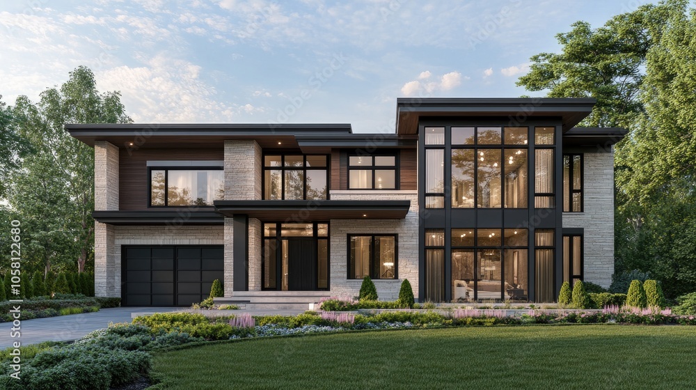 Modern Two-Story Residence in a Lush Setting Modern Two-Story Residence in a Lush Setting