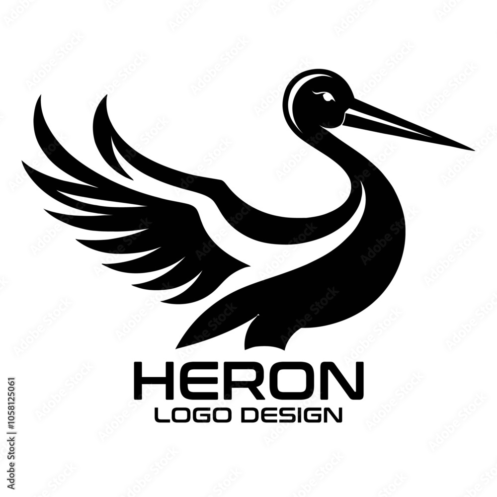 Obraz premium Heron Vector Logo Design