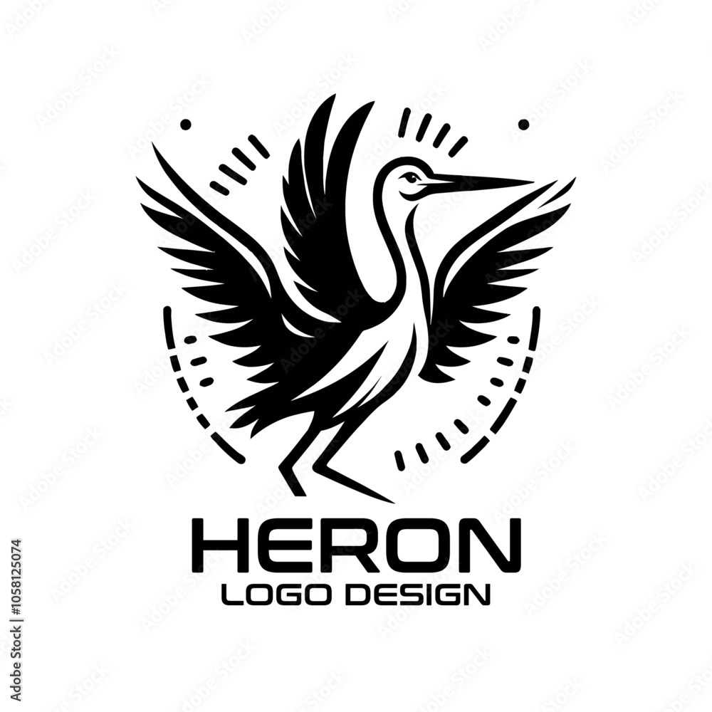 Heron Vector Logo Design Heron Vector Logo Design