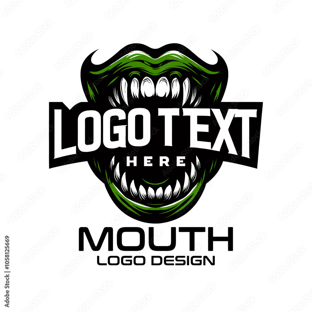 Naklejka premium Mouth Vector Logo Design