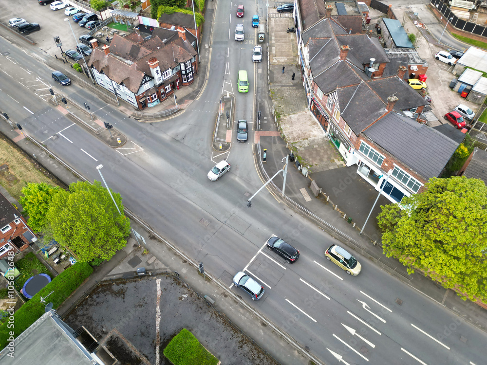 High Angle View of Central Stock-on-Trent City of England, United Kingdom. Aerial Footage Was Captured with Drone's Camera During Mostly Cloudy Day of May 4th, 2024 High Angle View of Central Stock-on-Trent City of England, United Kingdom. Aerial Footage Was Captured with Drone's Camera During Mostly Cloudy Day of May 4th, 2024