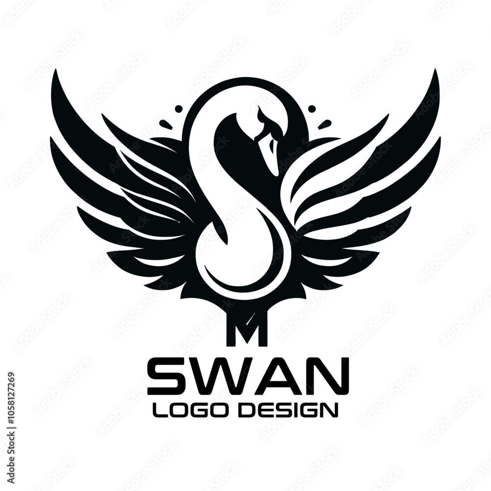 Obraz premium Swan Vector Logo Design