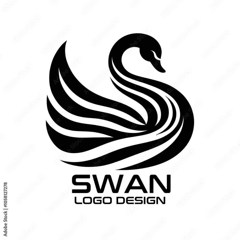Fototapeta premium Swan Vector Logo Design