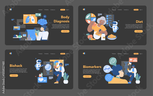 Longevity Clinic. Flat Vector Illustration
