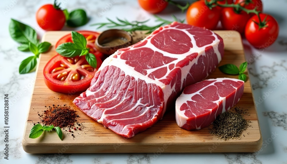 Deliciously marinated steak ready for the grill Deliciously marinated steak ready for the grill