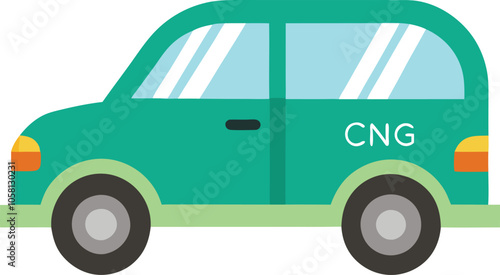 a cng car vector on white background photo