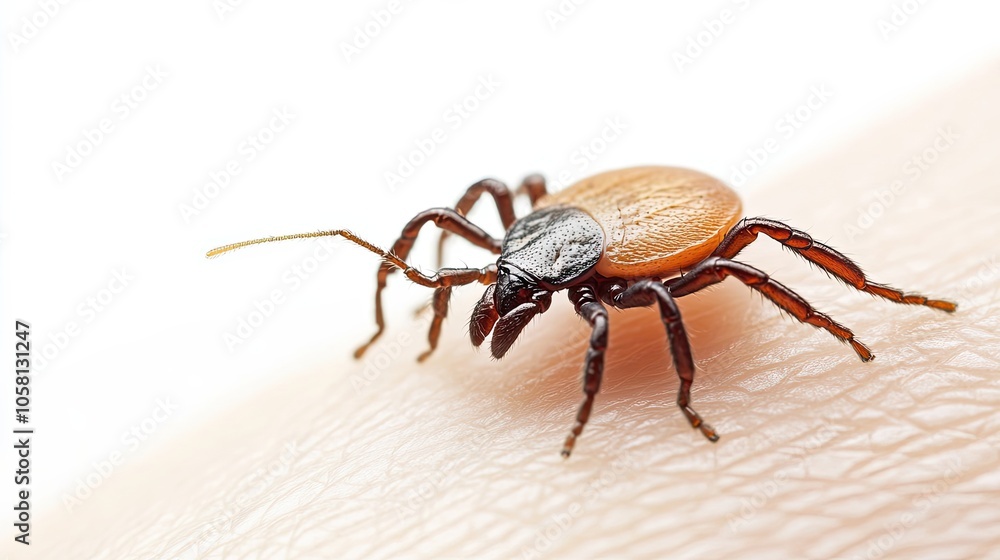A Tick Crawling on Human Skin A Tick Crawling on Human Skin