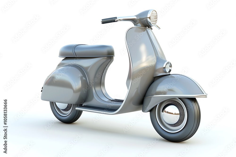 Grey scooter isolated on white background Grey scooter isolated on white background