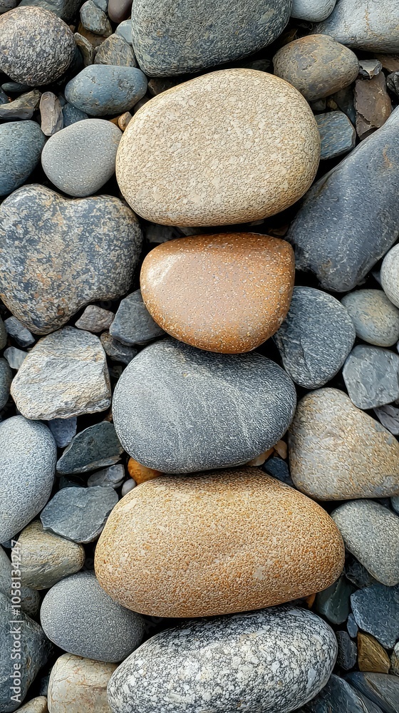 Calm Arrangement of Smooth Stones on Tranquil Surface Calm Arrangement of Smooth Stones on Tranquil Surface