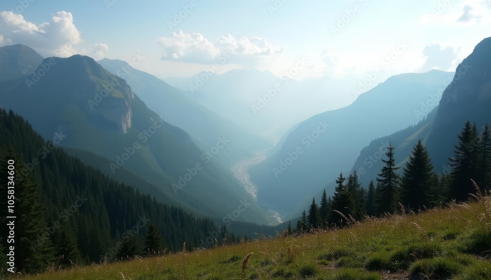 Majestic mountain vista serene and untouched Majestic mountain vista serene and untouched