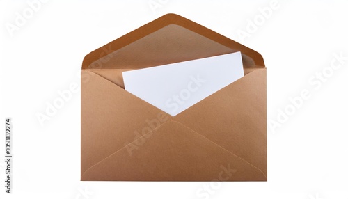 A brown envelope partially opened, revealing a blank white letter inside, suggesting anticipation for communication or a message.