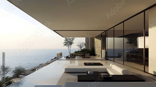 Modern cliffside house with expansive ocean views, combining luxury with architectural innovation.